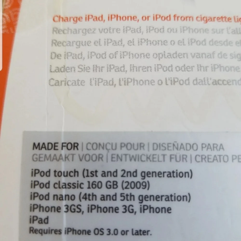 Griffin car charger for ipad, iphone ipo